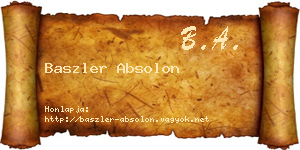 Baszler Absolon névjegykártya